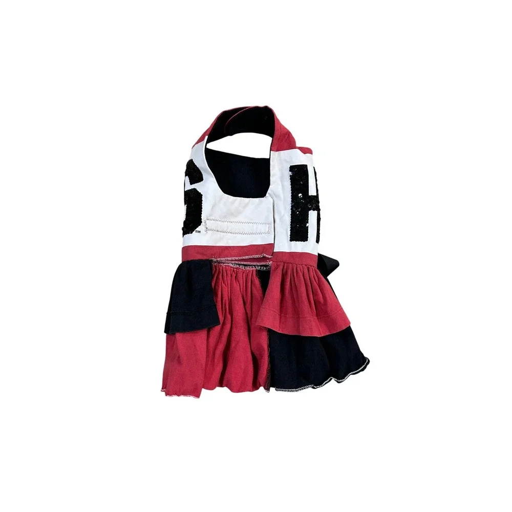 Victoria's Secret Pink HOGS Sequin‎ Dog Dress Pet Outfit Red Black Bow
